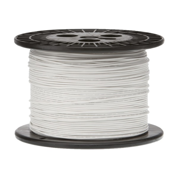 Remington Industries 16 AWG Gauge Solid Hook Up Wire, 1000 ft Length, White, 0.0508" Diameter, UL1007, 300 Volts 16UL1007SLDWHI1000